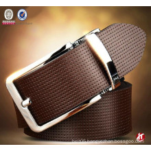 2015 men's square shinny pin buckle genuine leather belt